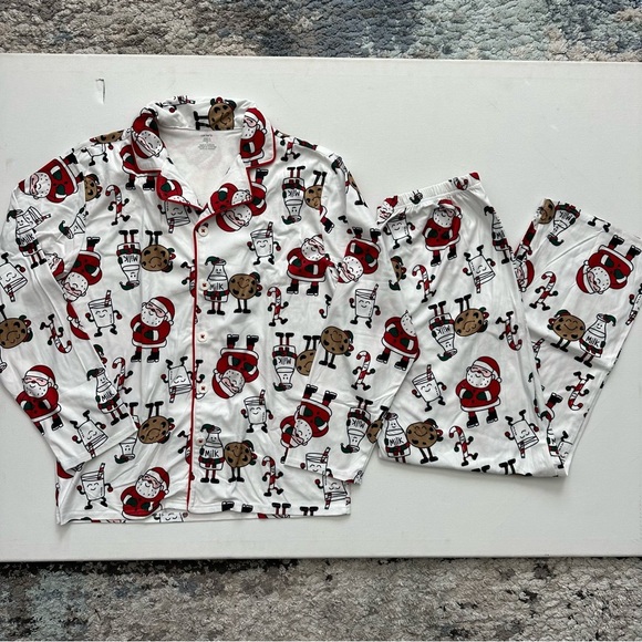 Carter's 2-Piece Santa Cookies Fleece Coat-Style Pajamas Size M
